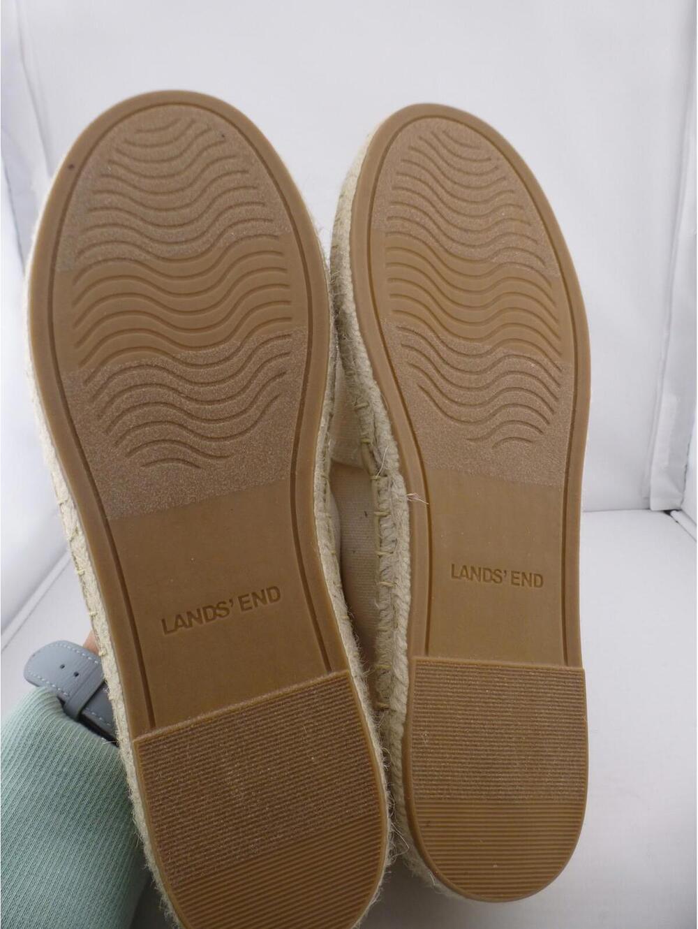 Lands' End Women's Natural Canvas Espadrille Flats Slip-On Shoes US 8 M3 - Picture 6 of 12